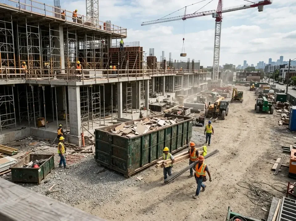 commercial-construction-site-w-002 — frequently asked questions, Low Cost Construction Dumpster Rental in Lino Lakes, MN